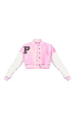 PRETTYLITTLETHING Light Pink Varsity Slogan Contrast Sleeve Bomber Jacket -Modern Wear Boutique 03133f0b1e17d2f14f77a869d53ab6a8ac924908 cmz3993 5