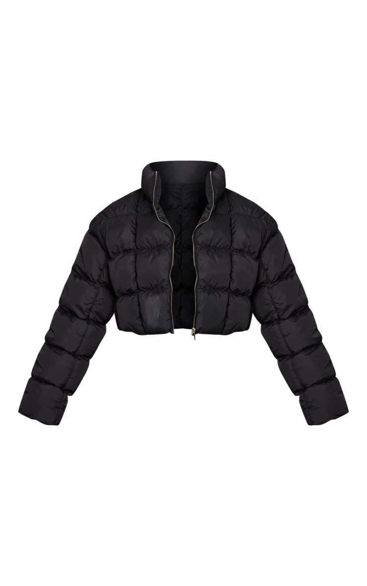 Black Square Quilted Cropped Puffer 5 Black Square Quilted Cropped Puffer - Image 5