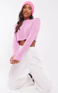 Pink Cropped Space Dye Knit Jumper -Modern Wear Boutique 085d96c54c480d8d714ad7a4287b096eac9c95a4 cnc0916 3