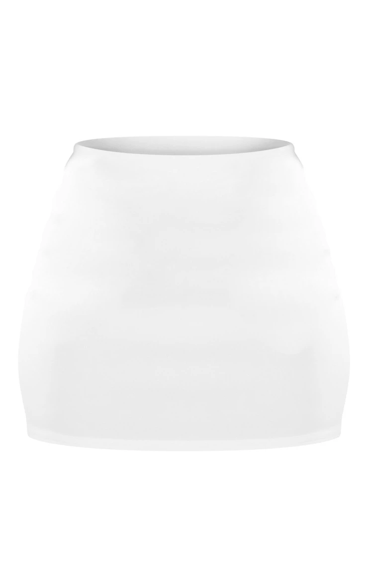 Cream Stretch Woven Basic High Rise Micro Mini Skirt 6 Cream Stretch Woven Basic High Rise Micro Mini Skirt - Image 6