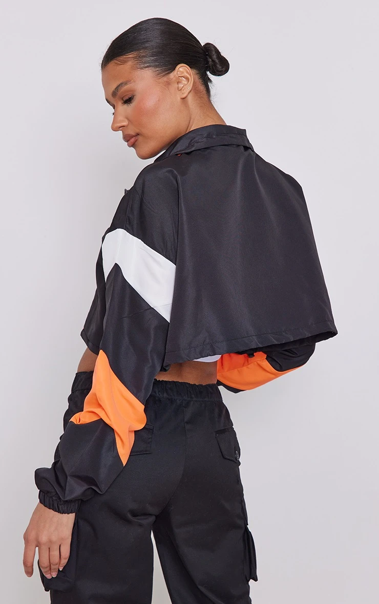 Orange Contrast Panel Pocket Front Jacket 2 Orange Contrast Panel Pocket Front Jacket - Image 2