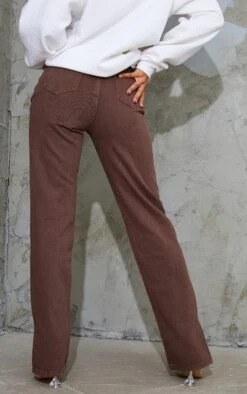 Brown Split Hem Straight Leg Jeans -Modern Wear Boutique 0cdb6422d24d2aa78efd55f3b8518579485d5d01 cmo4478 3