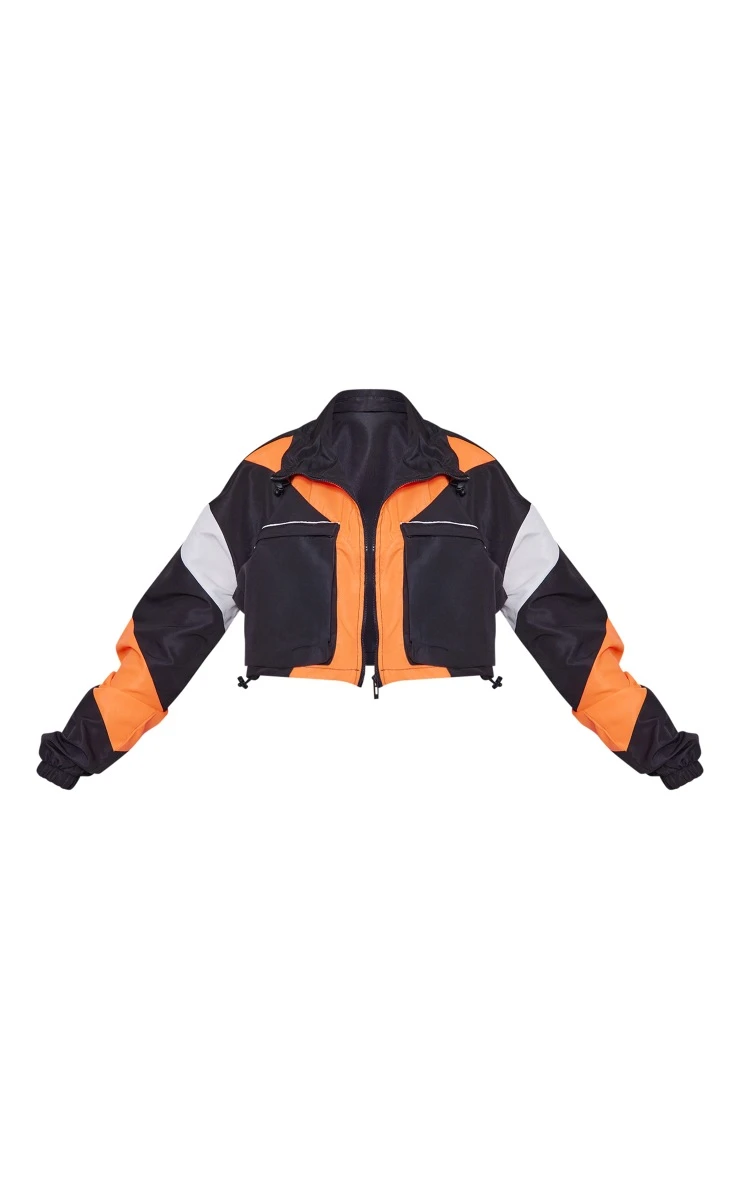 Orange Contrast Panel Pocket Front Jacket 5 Orange Contrast Panel Pocket Front Jacket - Image 5