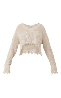 Oatmeal Extreme Distressed Knit Jumper -Modern Wear Boutique 0dbe80ede9f11dfc1fb5b90656d1561e0c8fbc9f cnc5830 5