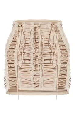 Nude Lace Up Ruched Detail Mini Skirt -Modern Wear Boutique 0ea85b461668a812808f75422a6b8e8a970f6ac4 cmu2756 6