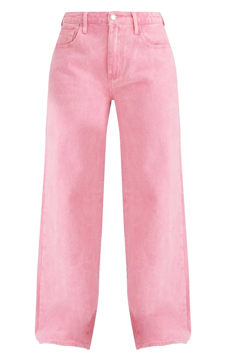 Washed Pink Wide Leg Low Rise Jeans 6 Washed Pink Wide Leg Low Rise Jeans - Image 6