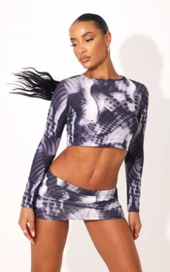 Black Abstract Dot Print Cotton Low Rise Extreme Micro Mini Skirt -Modern Wear Boutique 13bf8b56e924a691862faa8350c0ea2dd4e7baf6 cmy0696 4