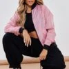 Dusty Pink Basic Lightweight Bomber Jacket