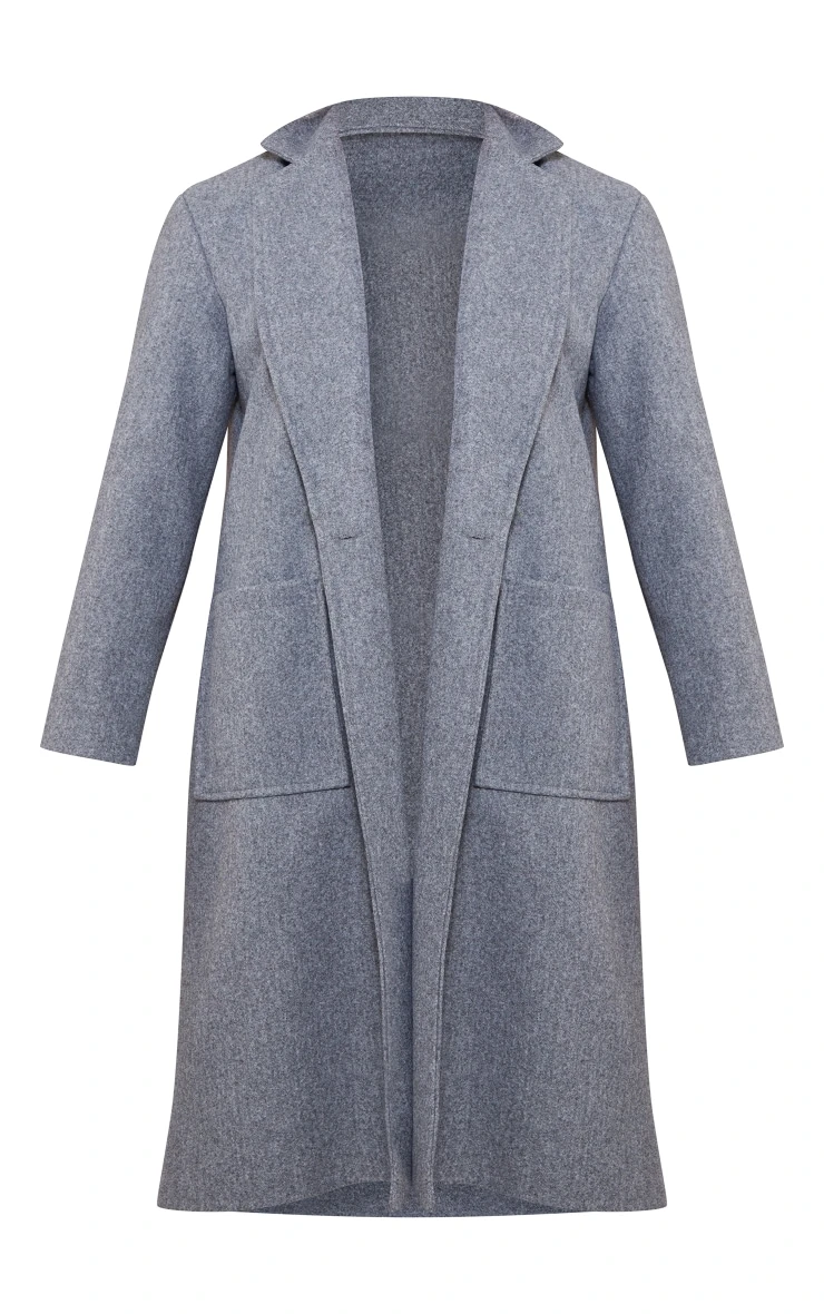 Grey Marl Patch Pocket Wool Look Coat 5 Grey Marl Patch Pocket Wool Look Coat - Image 5