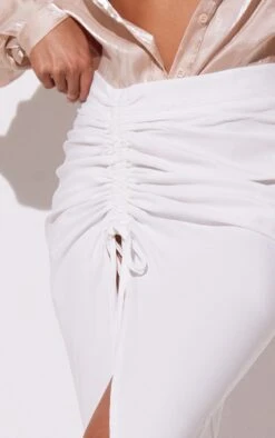 White Woven Ruched Detail Midi Skirt -Modern Wear Boutique 18221658347411b81232dca7d360f1f62f29b7d7 cmh3903 4