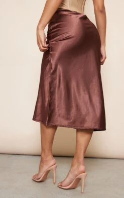 Chocolate Brown Satin Bias Cut Midi Skirt 7 Chocolate Brown Satin Bias Cut Midi Skirt -Modern Wear Boutique 184489f275f604458ad45ba486ee780a00edf912 cnc8622 3