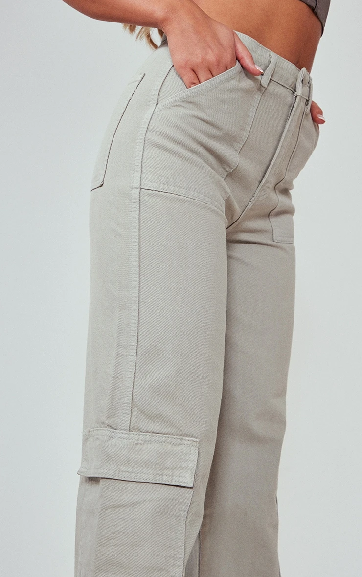 RENEW Grey Cargo Pocket Baggy Wide Leg Jeans 5 RENEW Grey Cargo Pocket Baggy Wide Leg Jeans - Image 5