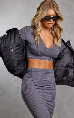 Charcoal Ribbed High Waist Midi Skirt -Modern Wear Boutique 231bfe6090add70f7ed9d41da4184a02f83fedd2 cna9277 4