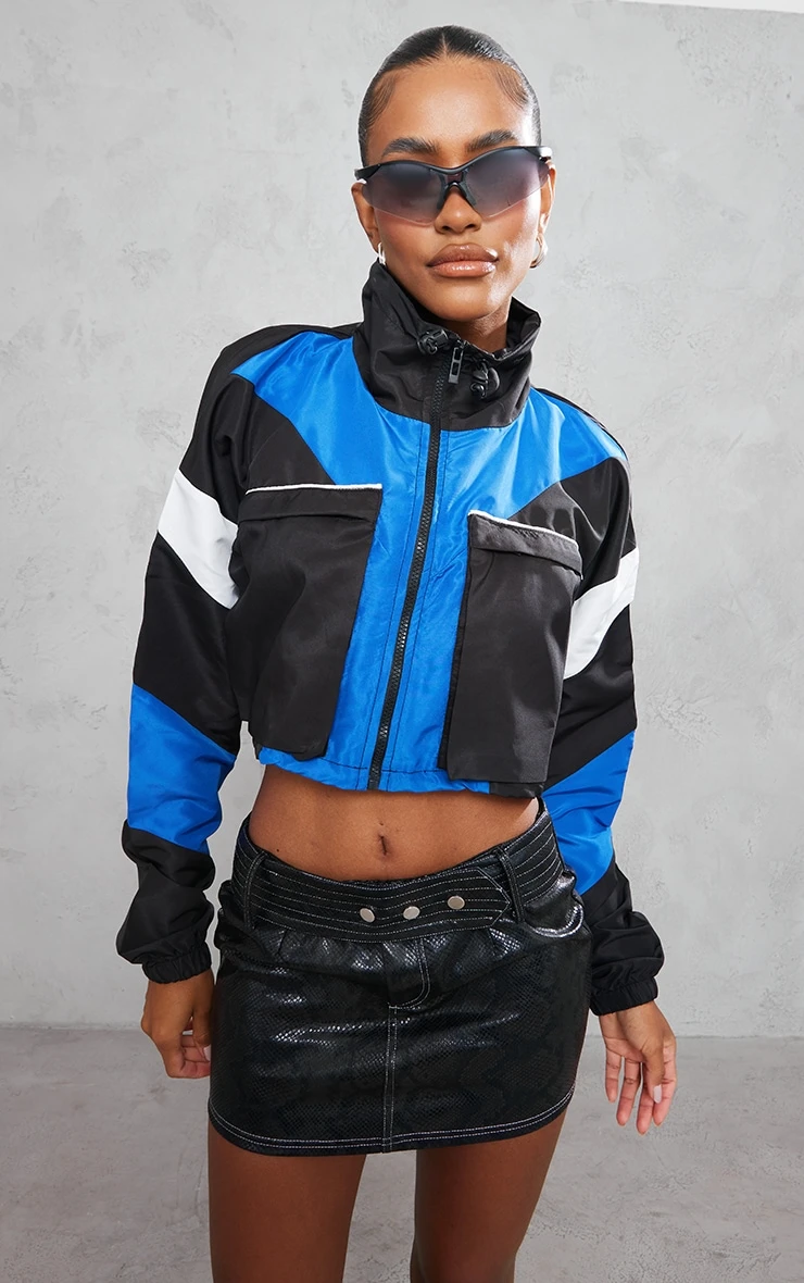 Blue Contrast Panel Pocket Front Jacket 3 Blue Contrast Panel Pocket Front Jacket - Image 3