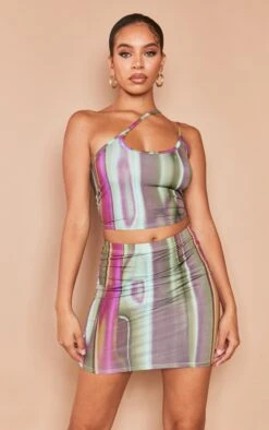 Multi Abstract Printed Slinky Mini Skirt -Modern Wear Boutique 287f595b8f735a074343bce7c65a333ee3a6f83c cna8163 4