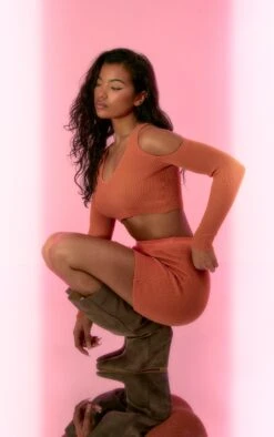 Burnt Orange Two Tone Knit Mini Skirt 10 Burnt Orange Two Tone Knit Mini Skirt -Modern Wear Boutique 292f5c059d16fec418c81a2b6fad9c1dc09e536e cnc3297 5