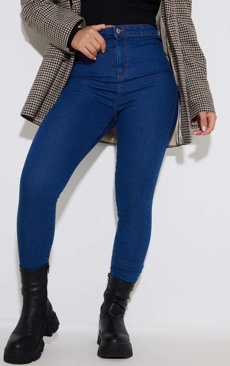 PRETTYLITTLETHING L32 Mid Blue Wash Skinny Disco Jeans 5 PRETTYLITTLETHING L32 Mid Blue Wash Skinny Disco Jeans - Image 5