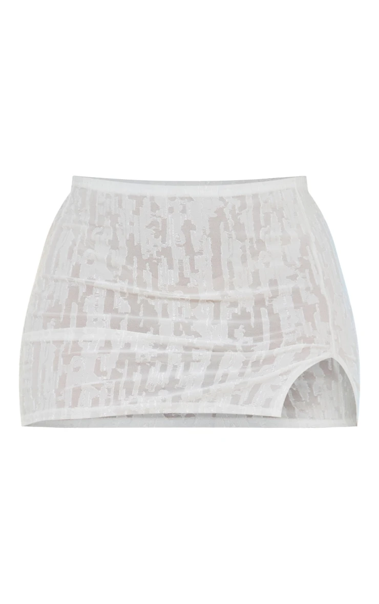 White Textured Jersey Micro Mini Skirt 6 White Textured Jersey Micro Mini Skirt - Image 6