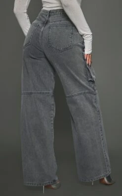 Grey Acid Wash Low Rise Baggy Boyfriend Cargo Jeans -Modern Wear Boutique 34883eee8c6550c209d3f9926b57d63b6cdd7f77 cnb8467 3