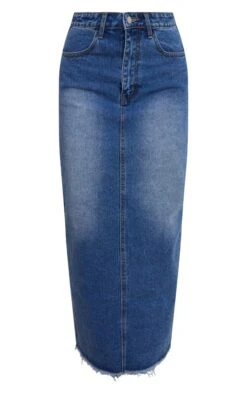 Mid Blue Wash Raw Hem Denim Maxi Skirt 9 Mid Blue Wash Raw Hem Denim Maxi Skirt -Modern Wear Boutique 34ed2b6b78e999c406e0808e476fa6d8ff7fb73a cnc9812 5