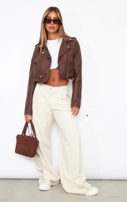 Chocolate Basic Faux Leather Biker Jacket -Modern Wear Boutique 34f21458905d82cd26892bc7910f7952f6eb7a88 cmz8083 3