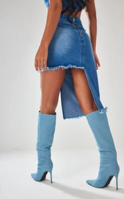 Indigo Blue Wash Raw Hem Asymmetric Denim Midi Skirt 9 Indigo Blue Wash Raw Hem Asymmetric Denim Midi Skirt -Modern Wear Boutique 38342ebedfc8219f597a288943e171ea5d5cc234 cnc5711 3