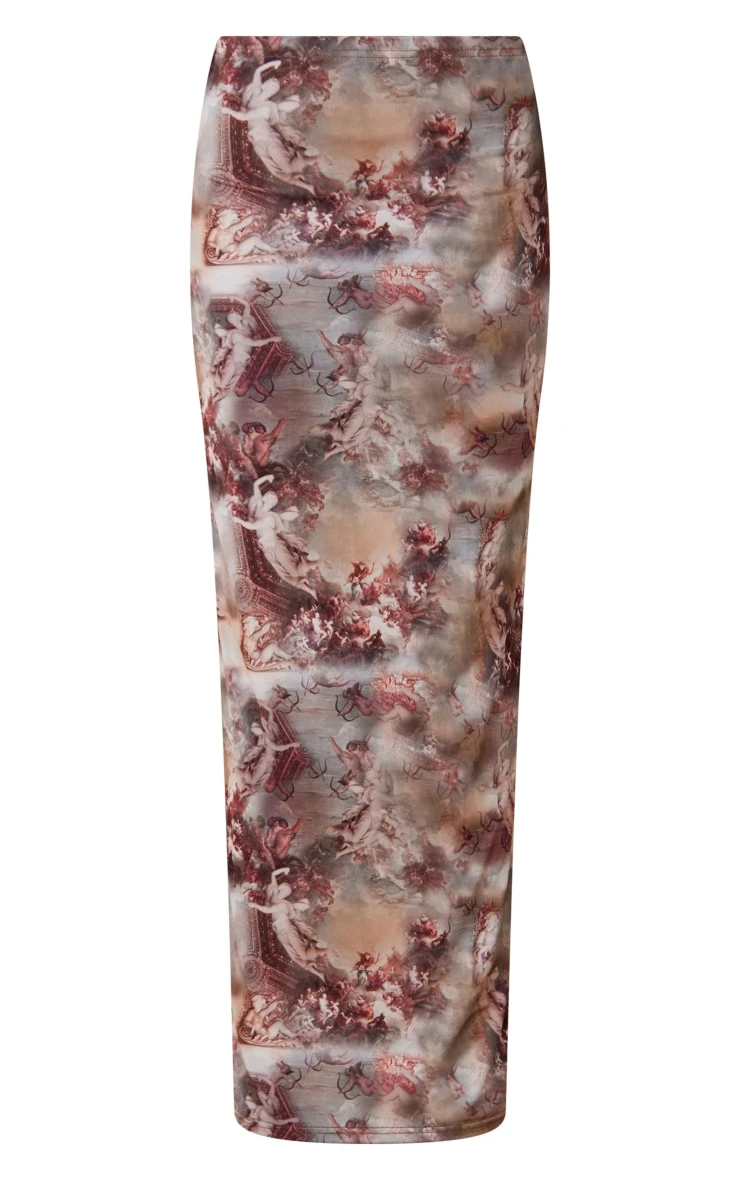 Pink Print Slinky Maxi Skirt 5 Pink Print Slinky Maxi Skirt - Image 5