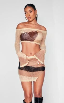 Mocha Abstract Open Knit Distressed Mini Skirt -Modern Wear Boutique 412cf87debe41844326b0f28eb3761e33d083034 cnb9429 4