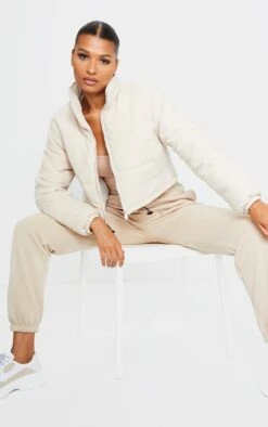 Cream Super Cropped Peach Skin Puffer -Modern Wear Boutique 42c773bfb767e033d5f485658650a46df1c7ce40 CMA6305 3