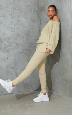 Stone Waffle Knitted Lounge Set