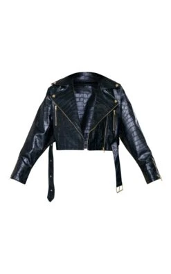Black Croc Faux Leather Oversized Biker Jacket 9 Black Croc Faux Leather Oversized Biker Jacket -Modern Wear Boutique 443328fb470ec15015a0c71363f38c55e0241f22 cnc7523 5