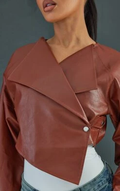 Tan Cross Over Detail Cropped Biker Jacket -Modern Wear Boutique 472cee21319b36e2928d8c3c33c25de882c92cf4 cnc6107 4