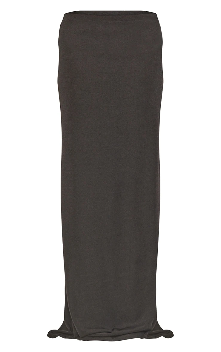 Black Acetate Slinky Low Rise Maxi Skirt 5 Black Acetate Slinky Low Rise Maxi Skirt - Image 5
