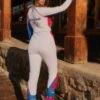 PRETTYLITTLETHING SKI Red And White Belted Fitted Scuba Suit