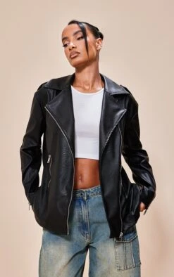 Black Oversized Biker Jacket