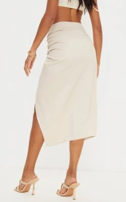 Champagne Woven Ruched Detail Midi Skirt -Modern Wear Boutique 4d2a5893196d593f510316366fc96d394a339837 cmt2069 3