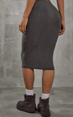 Charcoal Two Tone Micro Rib High Rise Midi Skirt -Modern Wear Boutique 4ea43c0a7528cc3a61b8a5cad77346a5237e83cb cnc6628 3