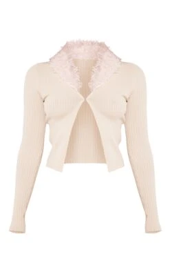 Cream Faux Fur Collar Rib Knitted Cardigan -Modern Wear Boutique 50e361d2bf3267fc90eeaa6f82c3ef3214b06a56 cna6338 5