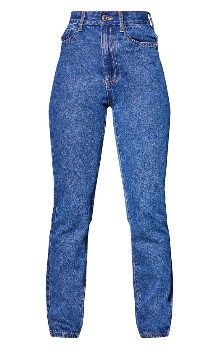 Mid Blue Wash Basic Straight Leg Jeans 6 Mid Blue Wash Basic Straight Leg Jeans - Image 6