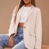 Cream Cord Single Breasted Blazer