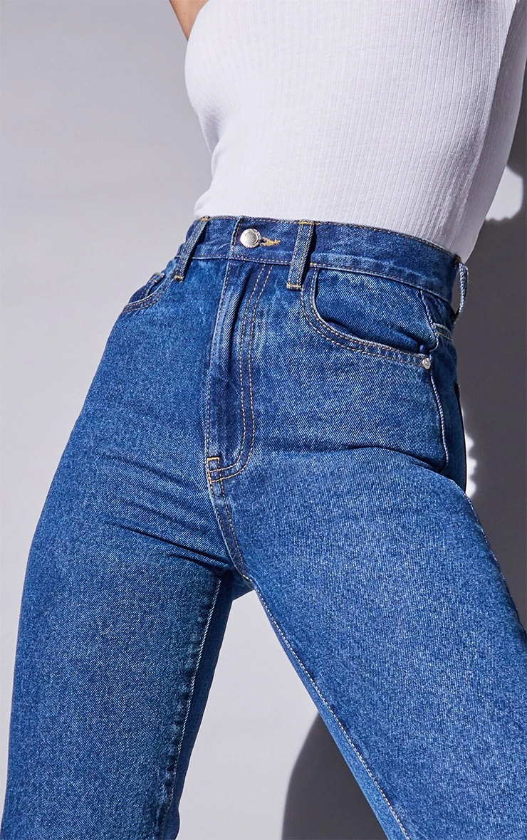 Mid Blue Wash Basic Straight Leg Jeans 5 Mid Blue Wash Basic Straight Leg Jeans - Image 5