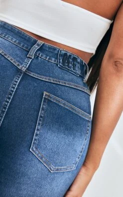 PRETTYLITTLETHING Shape Mid Blue Wash High Waist Fray Hem Skinny Jeans -Modern Wear Boutique 59e89fdf114b3eadb1636235b6134d1c865598cb cmu4727 4