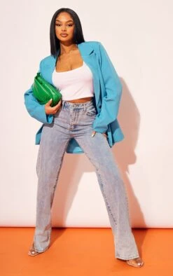 Blue Oversized Drapey Button Detail Blazer -Modern Wear Boutique 5eef589e382bf79ddbbb61e811ccb9d63a8c92cb cmz1731 3