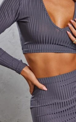 Charcoal Ribbed High Waist Midi Skirt -Modern Wear Boutique 62fde8488199f707a6fc87aa7704d98ab1a27df4 cna9277 5