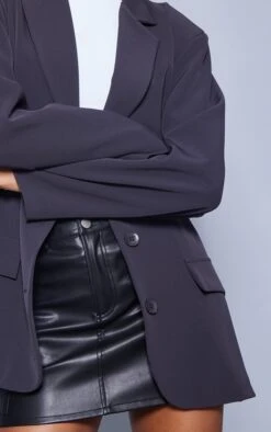 Grey Longline Oversized Curved Hem Blazer -Modern Wear Boutique 661872b0b183b239ef251899ec7fc7c4daf2ac1d cna9672 4