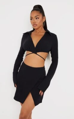 Black Waffle Tie Wrap Mini Skirt -Modern Wear Boutique 6783c3c719c1aa1e54e17e0e5351fc1205dc1b5a cms7263 4