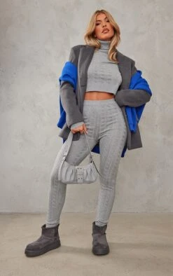 Grey Cable Knit Roll Neck Crop Jumper -Modern Wear Boutique 6a7e1ab33ead890a2dfaa80df5818df540feec0f cnb6411 3