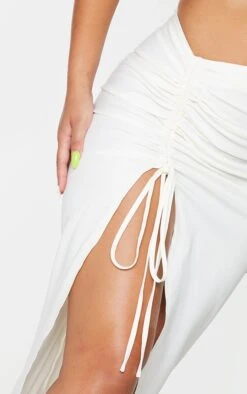 Cream Woven Ruched Detail Midi Skirt -Modern Wear Boutique 6b541494f3185ffdd43afb34174e389c3a3b77f7 cmn0373 4