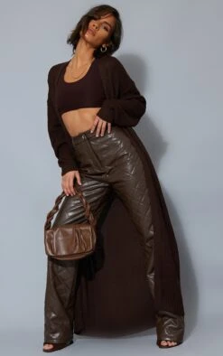 Chocolate Maxi Knit Cardigan