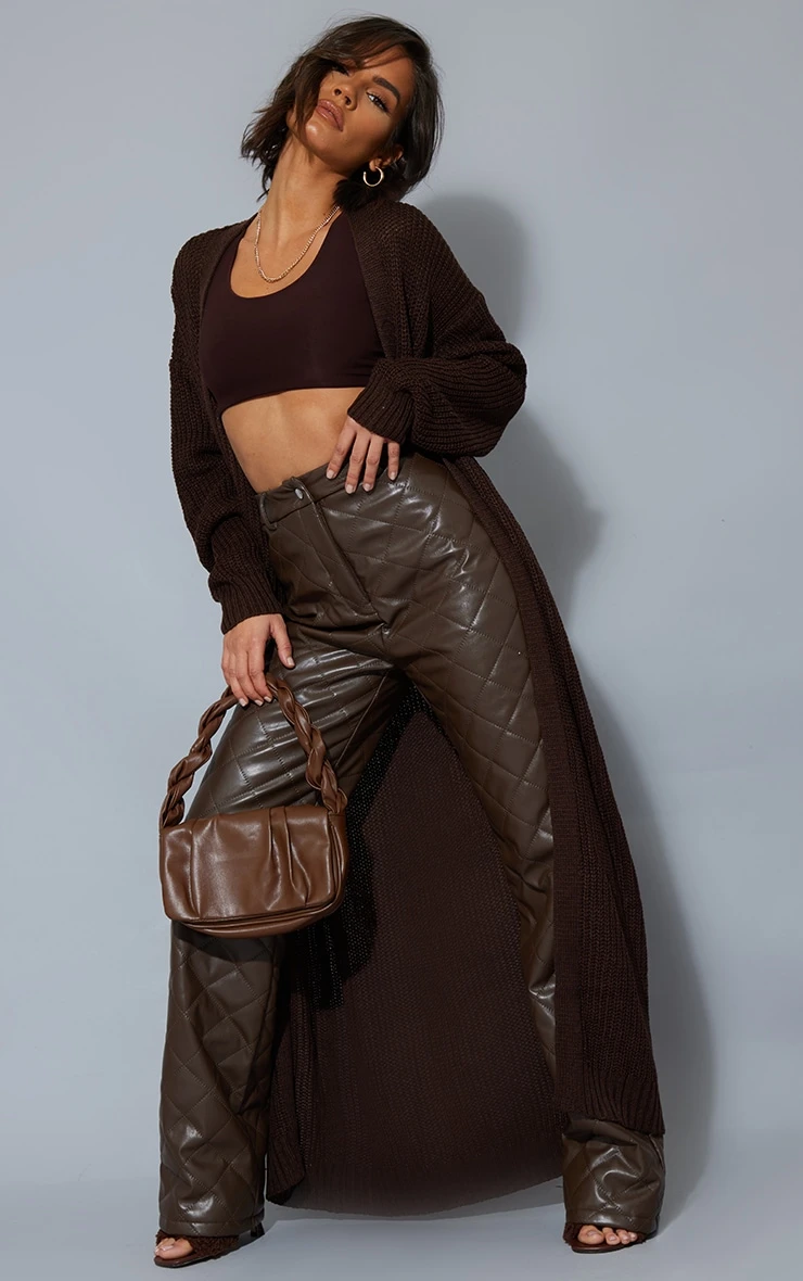 Chocolate Maxi Knit Cardigan 1 Chocolate Maxi Knit Cardigan